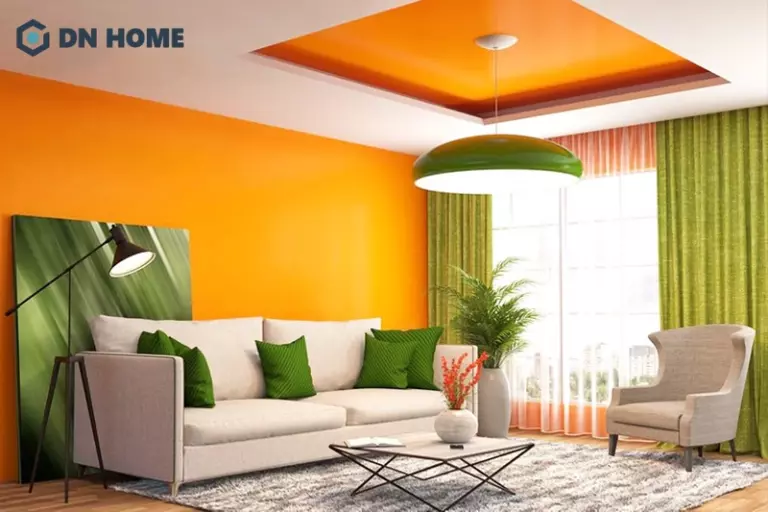 Khi trang trí trần với nhiều màu sắc sơn, cần chú ý phối màu hài hòa với tổng thể không gian nội thất