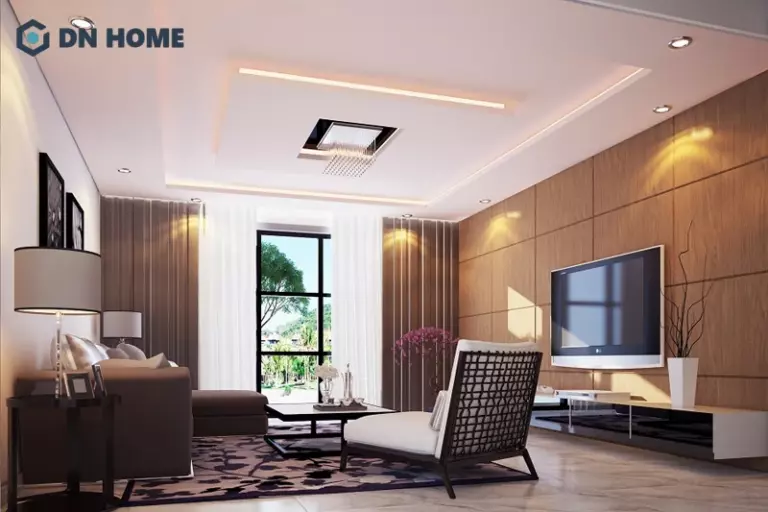 Mẫu trần nhà trang trí với đèn LED theo phong cách hiện đại, mang đến vẻ đẹp tinh tế