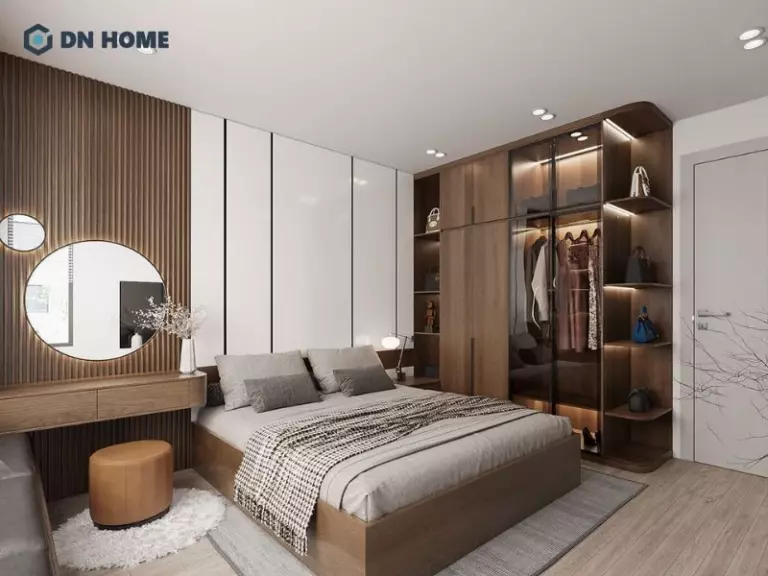 Tủ quần áo thiết kế kết hợp kệ đựng túi xách tiện dụng
