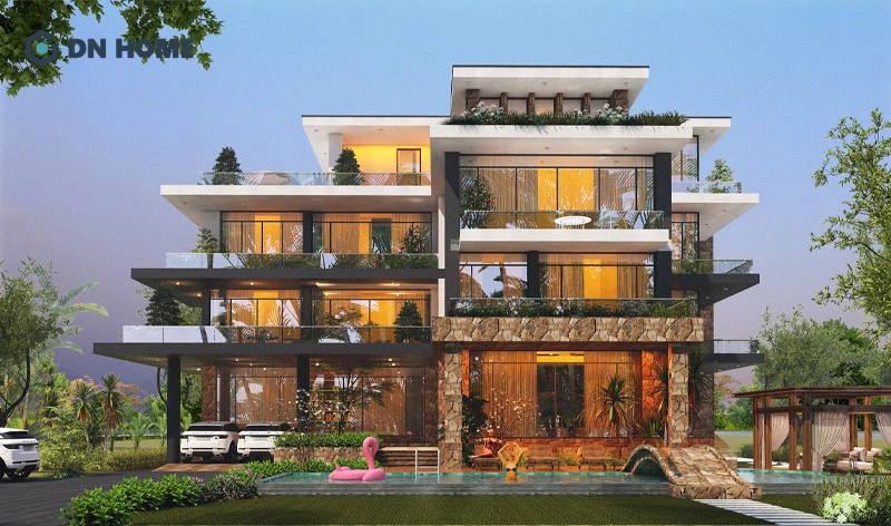 Biệt thự 4 tầng có thể khai thác kinh doanh với đa dạng mục đích sử dụng