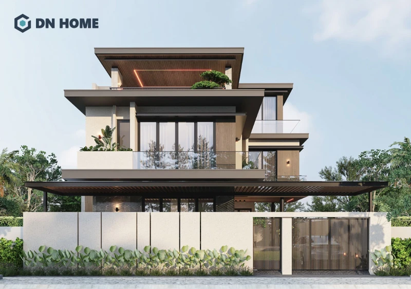 Thiết kế biệt thự hiện đại chú trọng vào đường nét, hình khối rõ ràng và bố cục khoa học