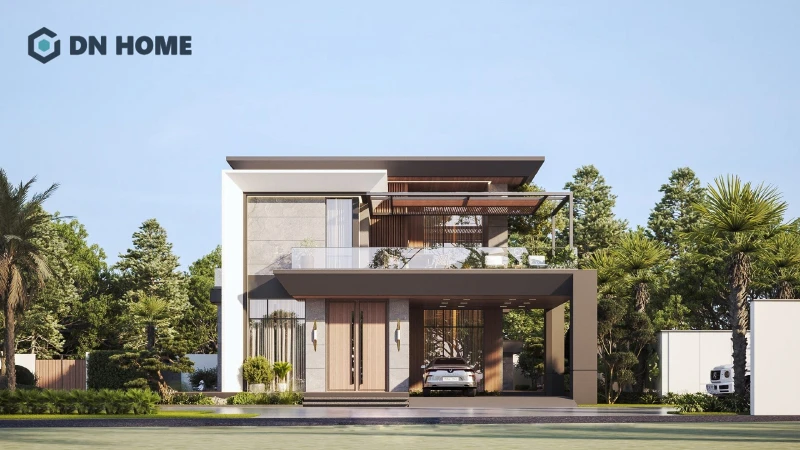 Với cấu trúc 2 tầng, các khu vực chức năng trong biệt thự dễ dàng được bố trí khoa học