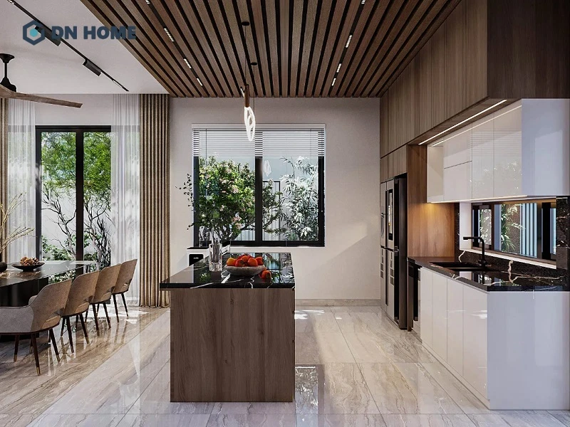 Thiết kế đảo bếp mang đến cảm giác hiện đại, sang trọng và góp phần làm cho không gian trở nên gọn gàng hơn