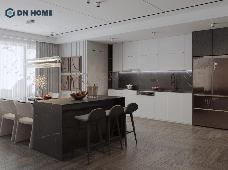 Việc kết hợp các vật liệu kim loại cũng sẽ giúp căn bếp cho người mệnh Kim trở nên cân bằng, hài hoà hơn