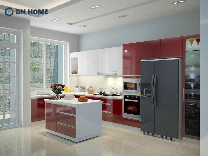 Không gian bếp phù hợp với người mệnh Hoả nên bố trí theo các hướng Nam, Tây Nam hoặc Đông Bắc để tăng sinh khí