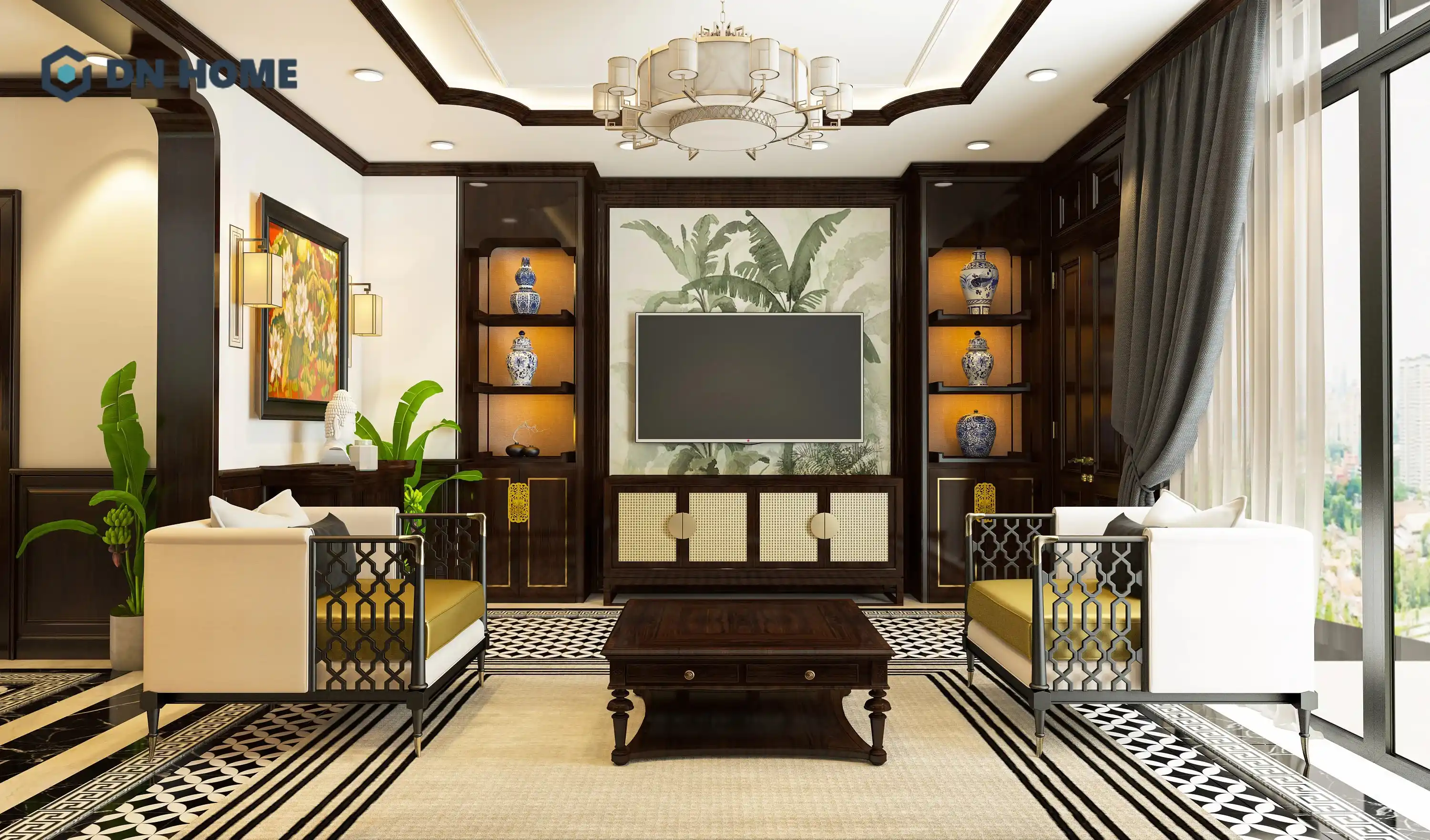 Chung cư Indochine nhẹ nhàng phù hợp với gia chủ yêu thích vẻ đẹp truyền thống nhưng vẫn ưu tiên sự tối giản