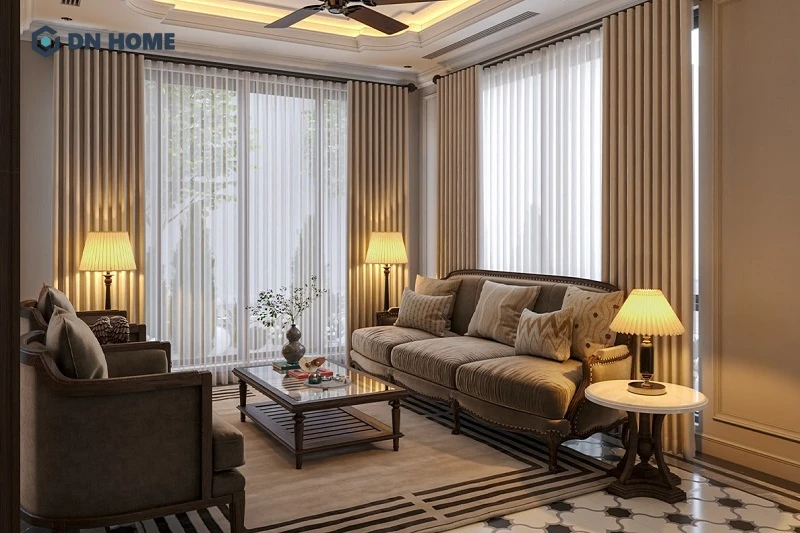 Mẫu thiết kế chung cư phong cách Indochine diện tích 45m2