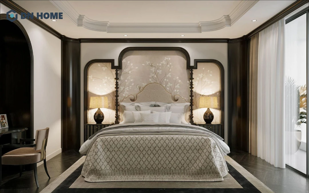 Chung cư 50m2 sở hữu một phòng ngủ lớn, thiết kế mang đậm dấu ấn Indochine