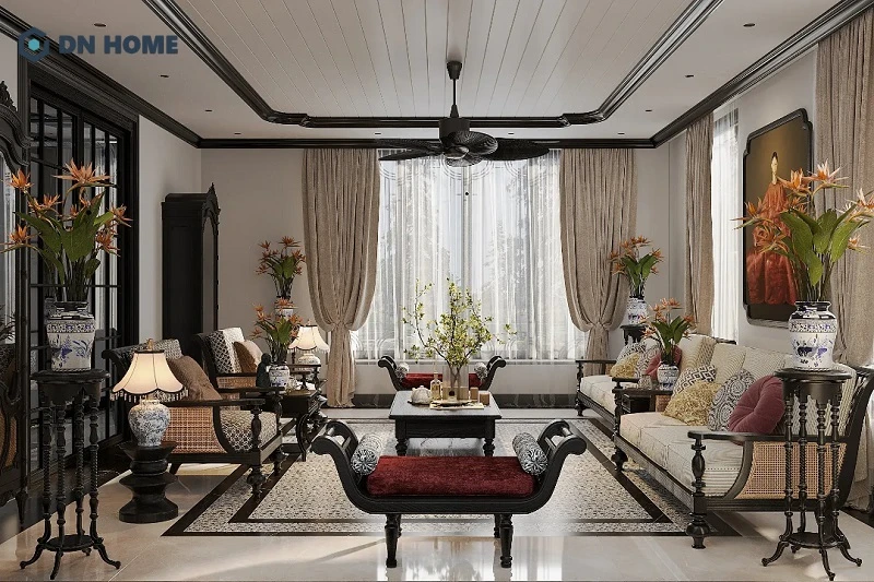Vẻ đẹp hòa quyện giữa nét truyền thống Việt Nam và kiến trúc Pháp hiện đại tạo nên không gian sống ấm cúng, hoài niệm
