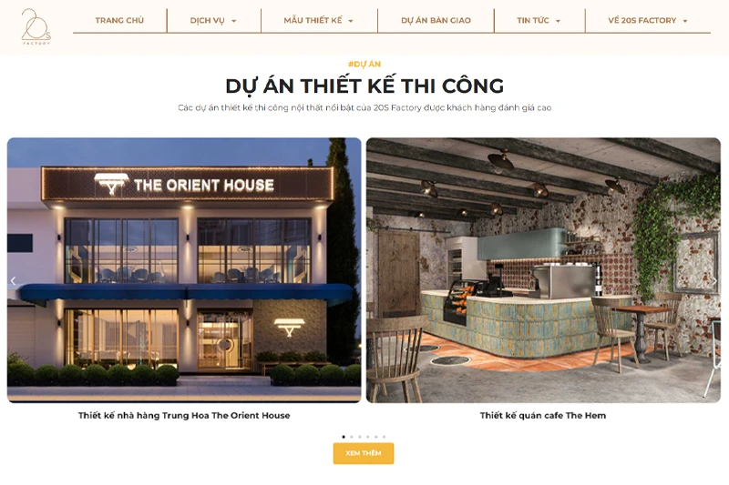 20S Factory là công ty chuyên thiết kế quán cafe với ngân sách linh hoạt, đáp ứng mọi nhu cầu khách hàng