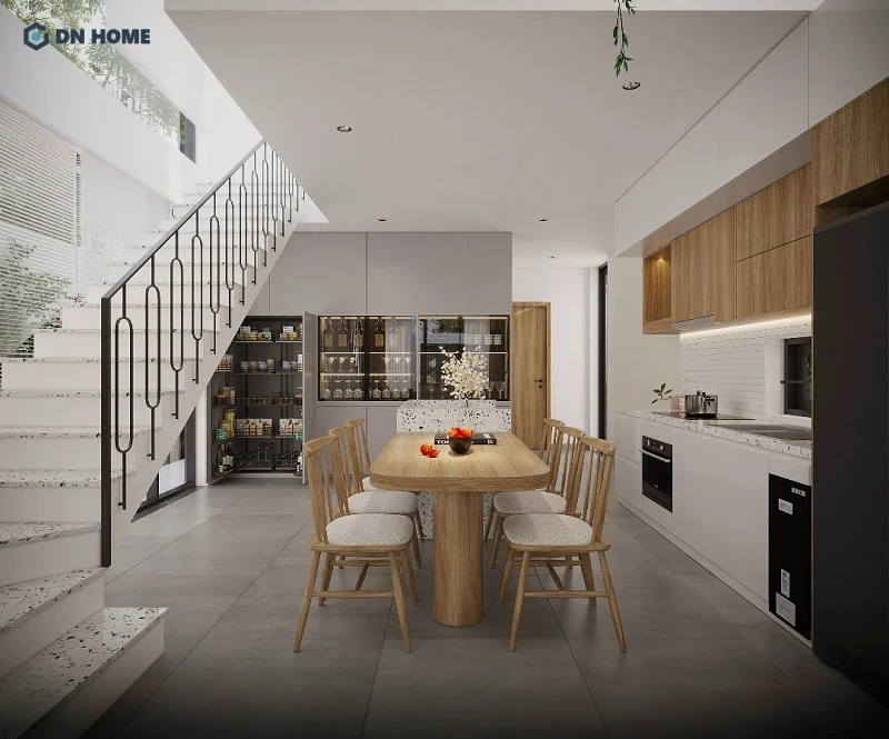 Decor nhà bếp cho không gian nhà này thường hướng đến việc tận dụng tối đa diện tích