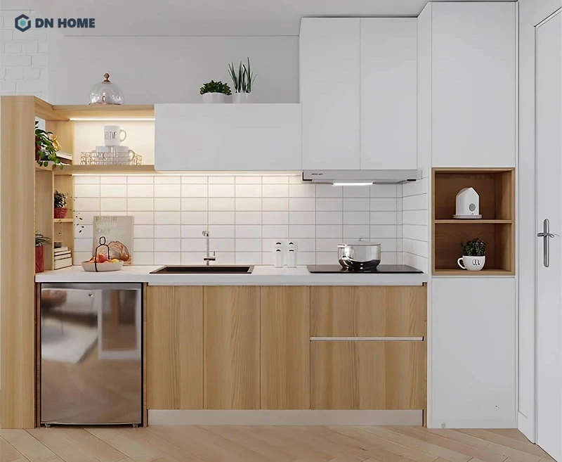 Mẫu decor không gian nấu nướng cho phòng trọ có diện tích khiêm tốn