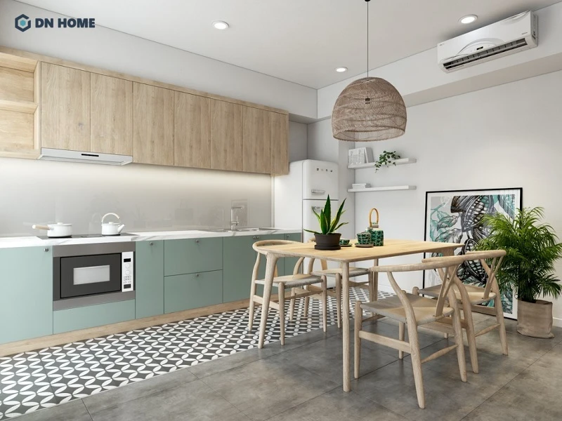 Việc bổ sung cây xanh trong căn bếp vừa tăng thêm hiệu quả thẩm mỹ, vừa mang ý nghĩa phong thuỷ sâu sắc