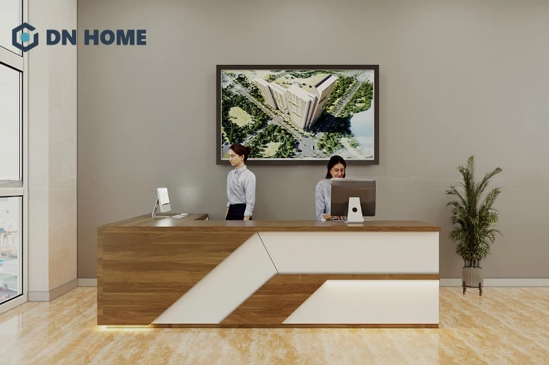 Bên cạnh việc xác định kích thước quầy lễ tân, lựa chọn vật liệu phù hợp cũng là yếu tố cần được đặc biệt lưu ý