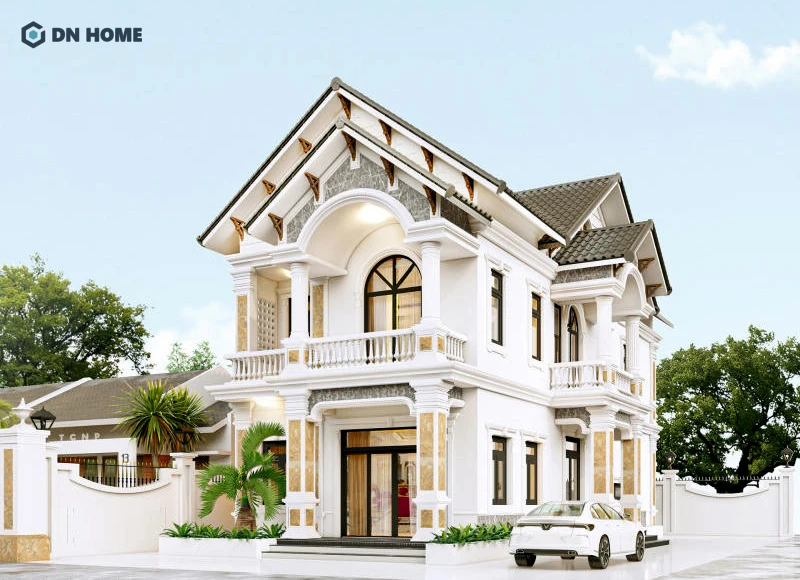 Lợi thế 2 mặt tiền giúp nâng cao giá trị thẩm mỹ của nhà phố phong cách tân cổ điển