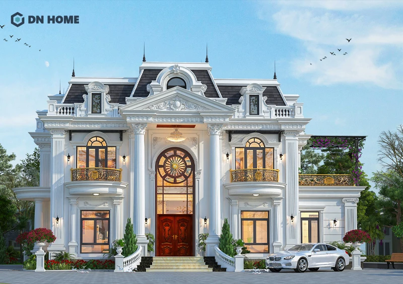 Sự kết hợp hài hòa giữa kiến trúc và cảnh quan làm nên vẻ đẹp sang trọng của biệt thự tân cổ điển