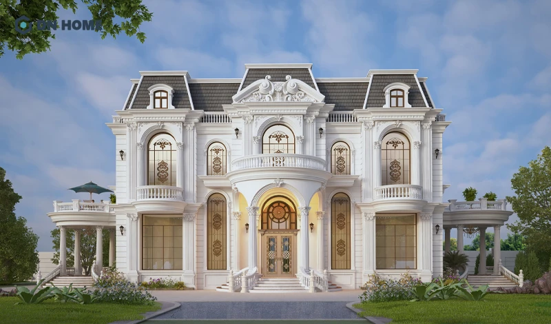 Mái Mansard là đặc trưng tạo nên vẻ đẹp nguy nga của lâu đài tân cổ điển của phương Tây