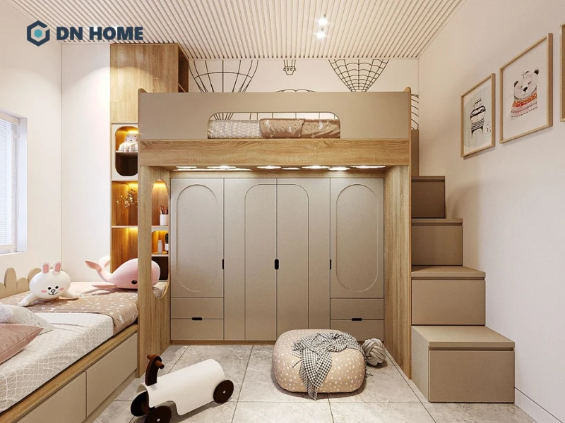 Thiết kế phòng ngủ đẹp với các nội thất hiện đại, thông minh, tạo nên sự tiện nghi cho không gian