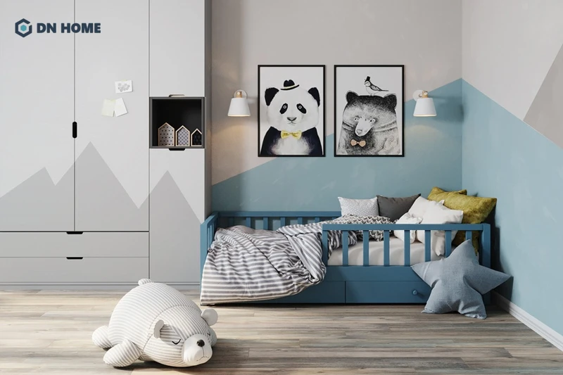 Với bé trai 4-6 tuổi, phòng ngủ riêng nên thiết kế sinh động với các chủ đề liên quan đến thế giới xung quanh