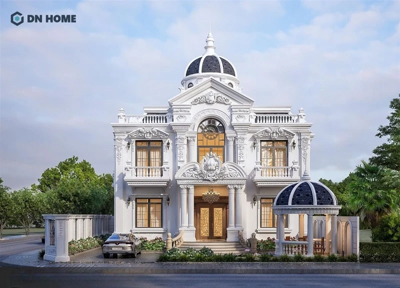 Mẫu biệt thự cổ điển 2 tầng đẹp mắt, thể hiện gu thẩm mỹ sang trọng và đẳng cấp của gia chủ