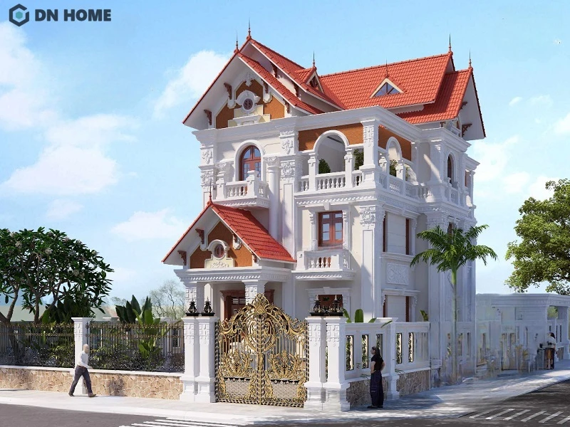 Hệ mái Thái có độ dốc cao, tạo nên vẻ đẹp thanh thoát và bề thế cho công trình