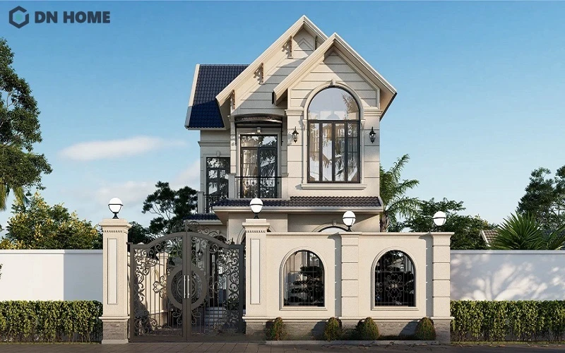 Mặt tiền bề thế, đẹp sang trọng của mẫu biệt thự mái Thái 2 tầng