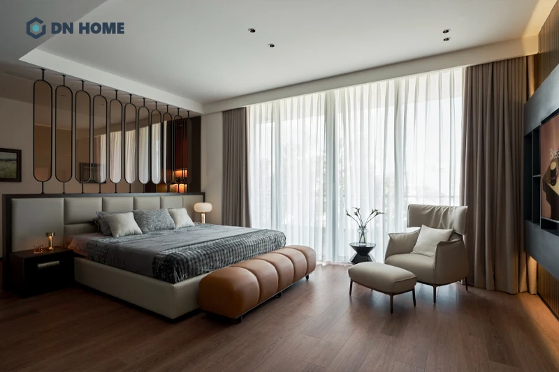 Ánh sáng tự nhiên được tận dụng tối đa trong không gian nội thất biệt thự nghỉ dưỡng hiện đại