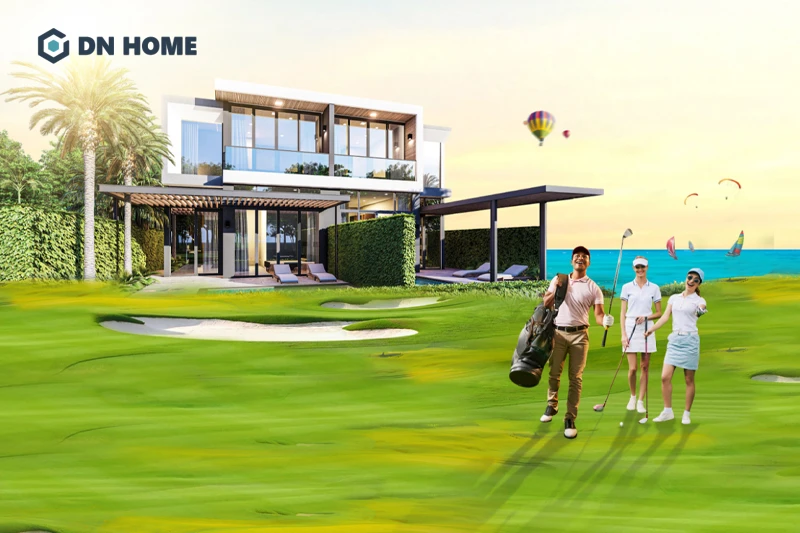 Biệt thự nghỉ dưỡng tích hợp sân golf tường được xây dựng trong các khu resort