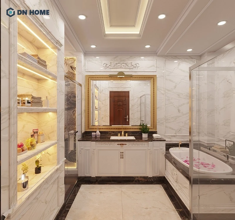 Tổng thể không gian mang đến cảm giác sạch sẽ, sang trọng và thư thái tuyệt đối
