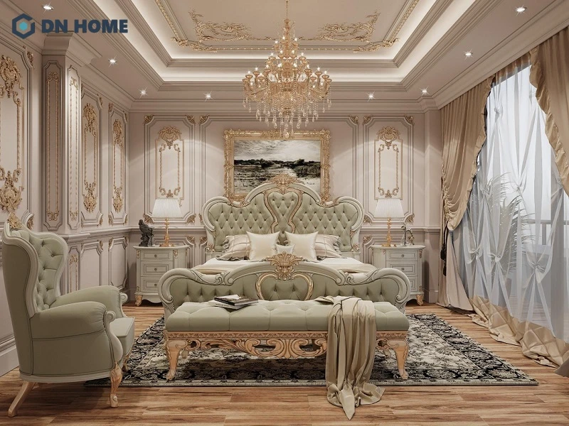 Đường cong nghệ thuật mềm mại là một trong những đặc trưng chính trong thiết kế biệt thự phố phong cách Châu Âu