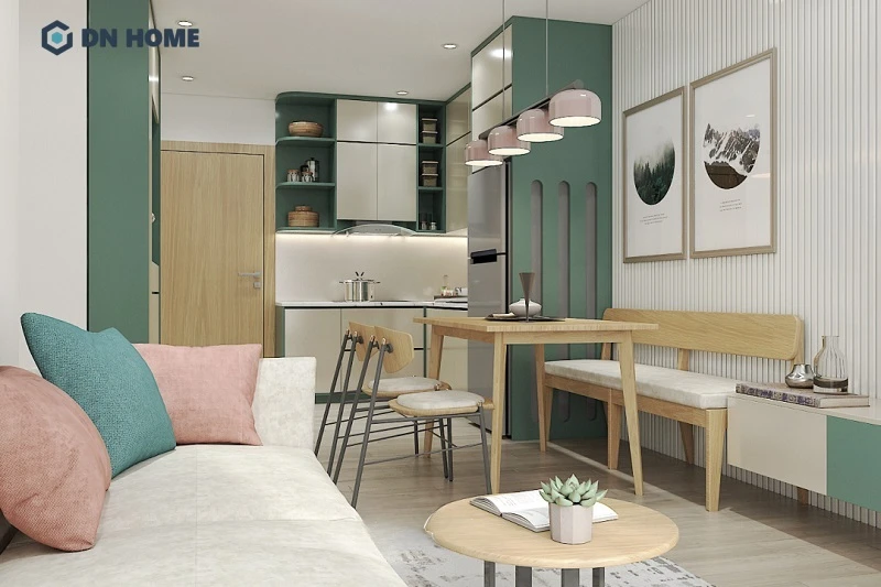 Với căn hộ mini 15m2 gia chủ nên ưu tiên lựa chọn những gam màu sáng nhẹ nhàng