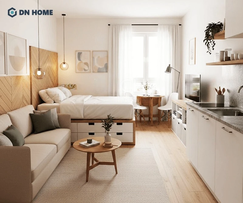 Căn hộ mini 15m2 thiết kế đẹp mắt, sử dụng nội thất thông minh tối ưu diện tích không gian