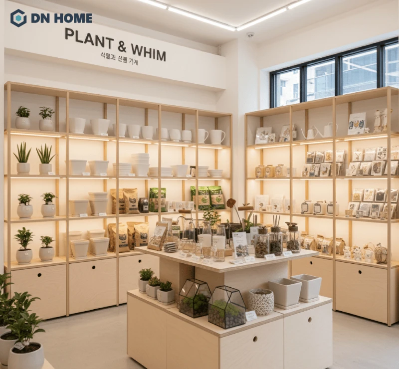 Cần chú trọng thiết kế hệ thống ánh sáng cửa hàng cây cảnh mini hợp lý