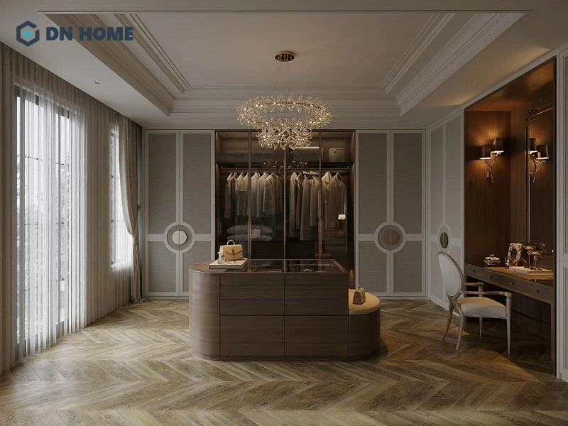 Phần nội thất trong biệt thự nhà vườn tân cổ điển thiết kế đơn giản nhưng không kém phần tinh tế, sang trọng