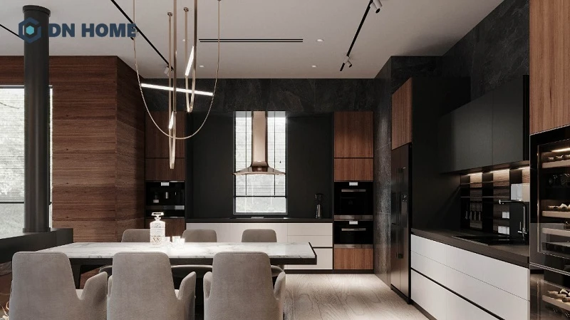 Phòng bếp rộng rãi, đầy đủ các thiết bị bếp tiện nghi