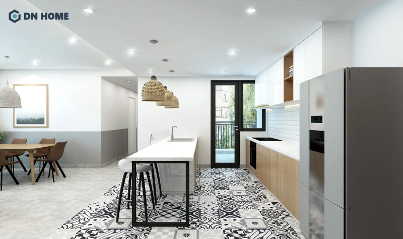 Đèn thả mây là chi tiết trang trí mang đậm tinh thần Bắc Âu cho không gian nội thất chung cư