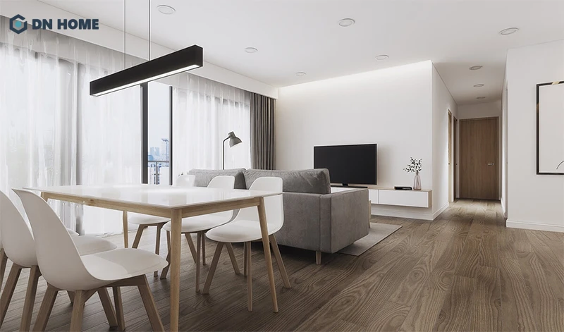 Chung cư 100m2 thiết kế theo phong cách tối giản sở hữu không gian sống thoải mái, thoáng đãng