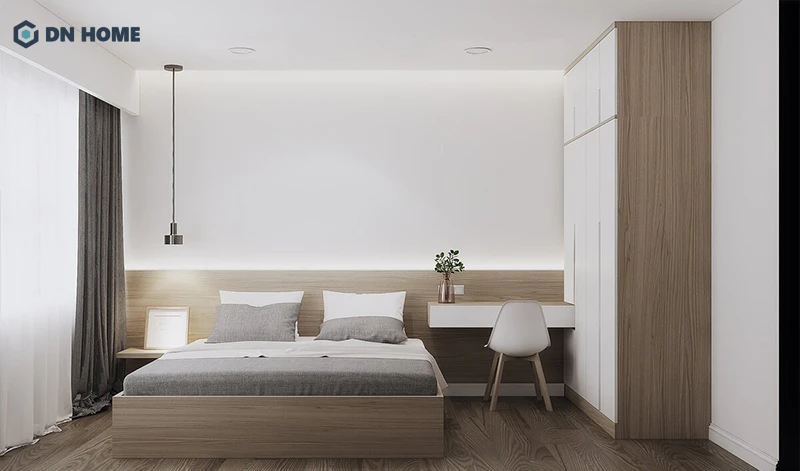 Không gian phòng ngủ chung cư 100m2 phong cách tối giản rộng thoáng, thư giãn