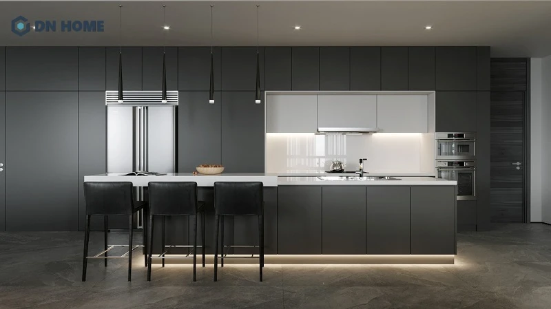 Thiết kế đảo bếp tích hợp quầy bar tăng thêm phần tiện nghi