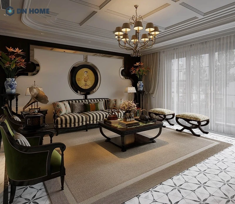 Sự hoà quyện tinh tế giữa nét đẹp Á Đông và kiến trúc Pháp tạo nên vẻ đẹp lãng mạn, sang trọng cho không gian