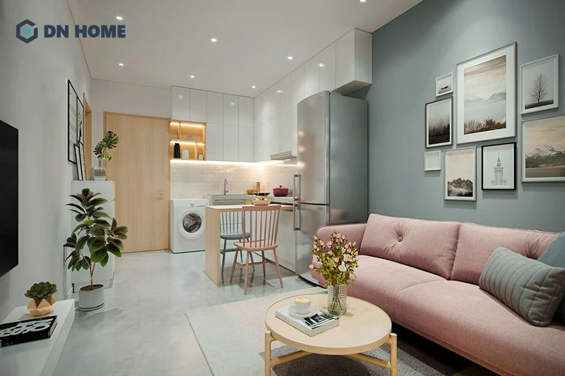 Với diện tích không quá lớn, chung cư 56m2 phù hợp hơn với những phong cách có đường nét tối giản và tinh gọn