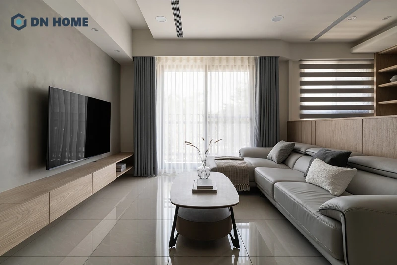 Chung cư 56m2 thiết kế theo phong cách hiện đại sử dụng gam màu trung tính làm chủ đạo