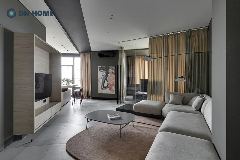 Toàn bộ không gian chung cư diện tích 56m2 với 1 phòng ngủ