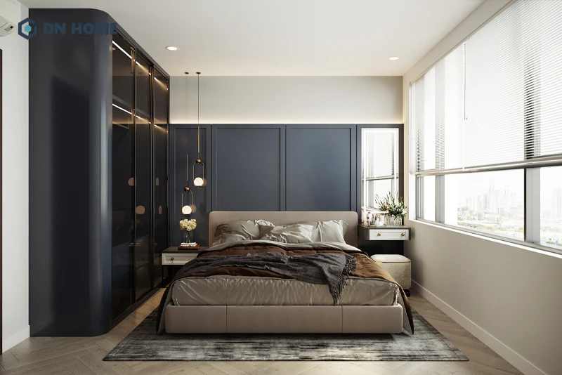 Phòng ngủ 1 thiết kế đơn giản, tận dụng tối đa ánh sáng tạo cảm giác nghỉ ngơi dễ chịu