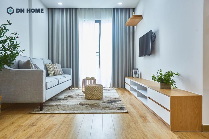 Đưa các yếu tố thiên nhiên như cây cối, gỗ tre, ánh sáng tự nhiên vào chung cư 77m2 để tạo cảm giác thoải mái, thư giãn