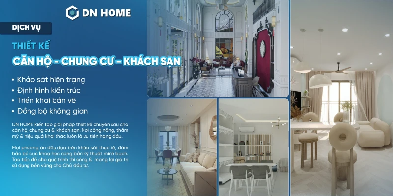 DN HOME tự hào là đơn vị thiết kế - thi công chung cư 77m2 trọn gói uy tín, chất lượng