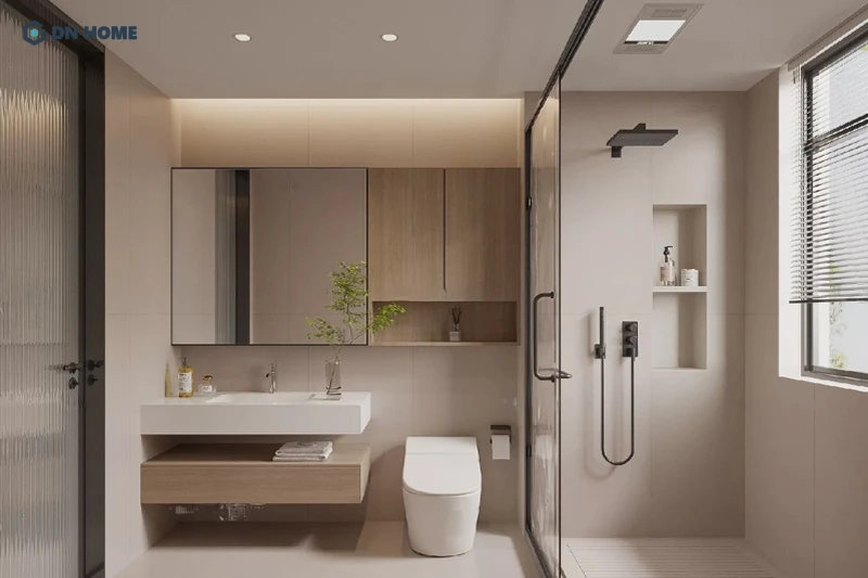 Tối ưu diện tích và công năng là yếu tố quan trọng khi thiết kế phòng tắm chung cư 85m2