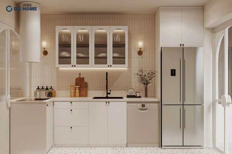 Khu vực bếp được thiết kế thoáng, tối ưu diện tích và công năng
