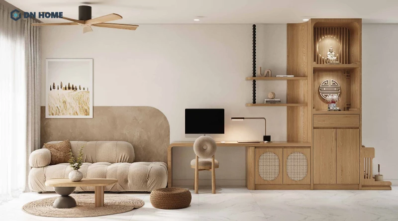 Phong cách Japandi - Wabi Sabi mang đến không gian sống thoải mái, thư giãn và gần gũi cho căn hộ 85m2