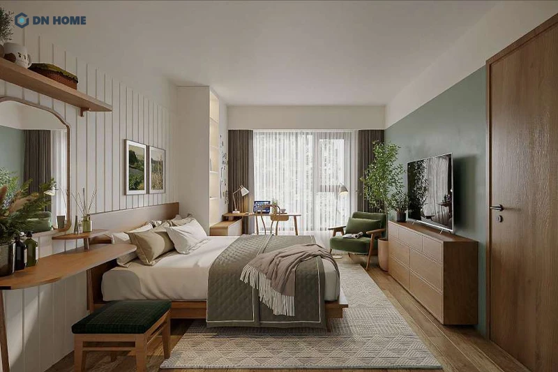 Gam màu trắng và cây xanh là yếu tố trang trí không thể thiết kế chung cư phong cách Scandinavian